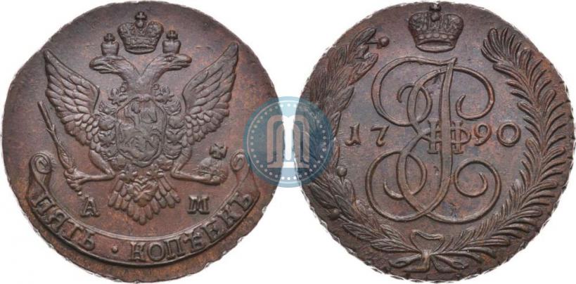 Picture 5 kopecks 1790 year АМ 
