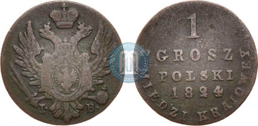 Фото 1 грош 1824 года IB "Z MIEDZI KRAIOWEY"