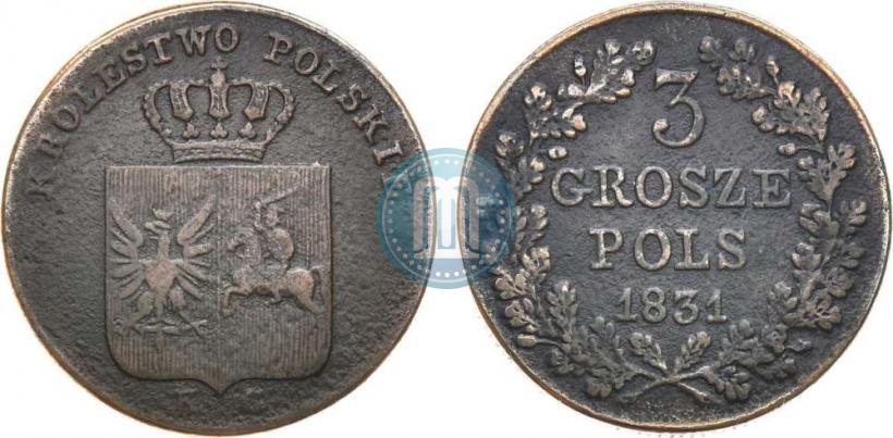Picture 3 grosze 1831 year KG "Polish uprising"