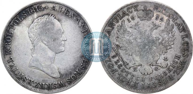 Фото 5 злотых 1832 года KG 