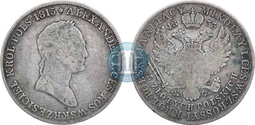 Picture 5 złotych 1833 year KG 