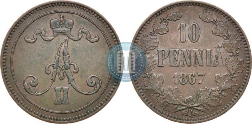 Picture 10 pennia 1867 year  