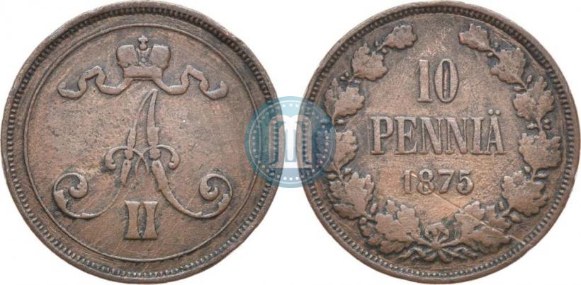 Фото 10 пенни 1876 года  