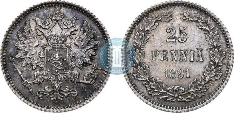 Picture 25 pennia 1891 year L 