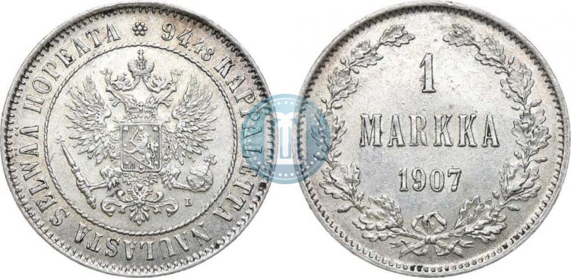 Picture 1 markka 1907 year L 