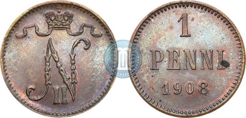Picture 1 penni 1908 year  