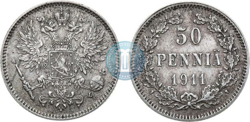 Фото 50 пенни 1911 года L 