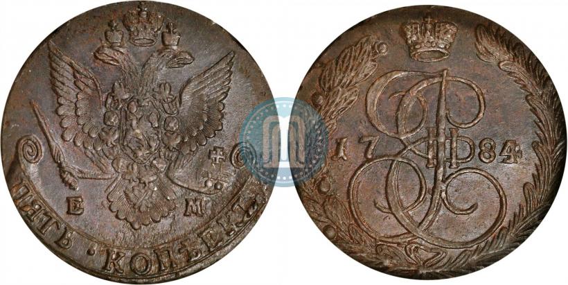 Фото 5 копеек 1785 года ЕМ 