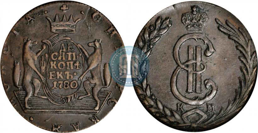 Picture 10 kopecks 1780 year КМ 