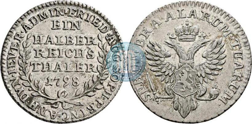 Фото Ein halber reichsthaler 1798 года  "Княжество Йевер"
