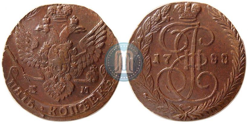 Picture 5 kopecks 1788 year ЕМ 