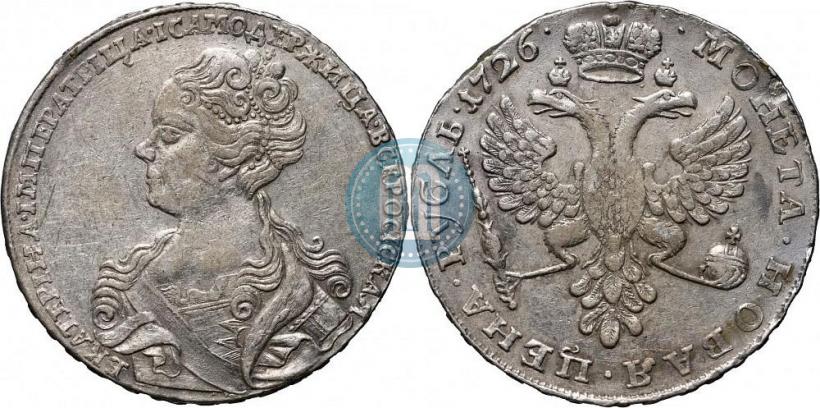 Picture 1 rouble 1726 year  "Moscow type, portrait turned to the left"