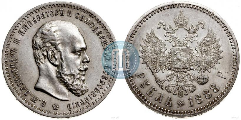 Фото 1 рубль 1888 года (АГ) 