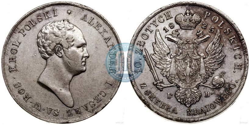 Picture 10 złotych 1825 year IB 