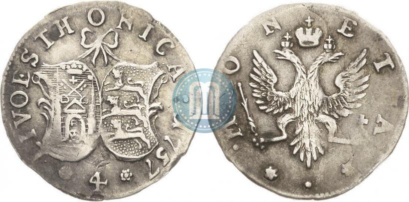 Фото 4 копейки 1757 года  "Ливонез"