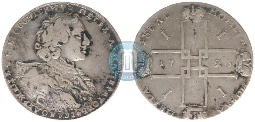 Фото 1 рубль 1723 года OK "Портрет в горностаевой мантии"
