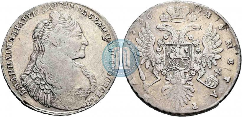Фото 1 рубль 1736 года  "Тип 1735 года"