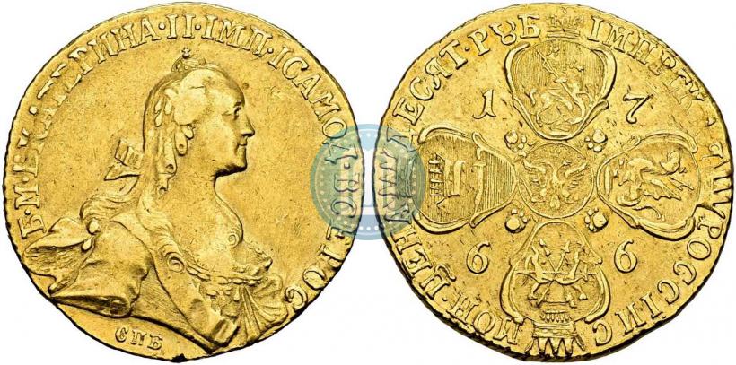 Picture 10 roubles 1766 year СПБ 