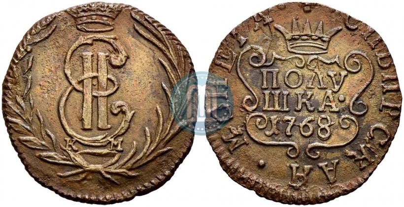 Фото Полушка 1768 года КМ 