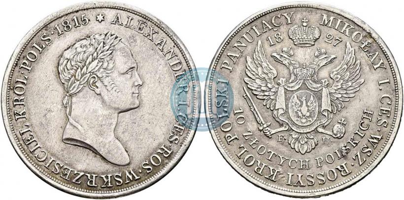Picture 10 złotych 1827 year FH 