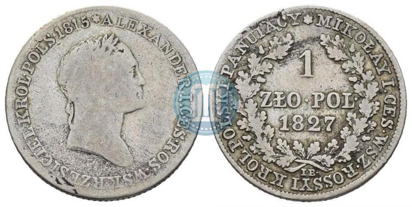 Picture 1 złoty 1827 year IB 