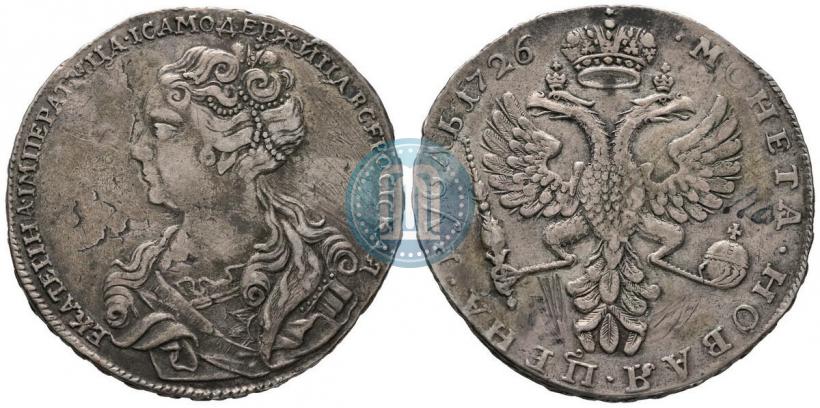 Picture 1 rouble 1726 year  "Moscow type, portrait turned to the left"