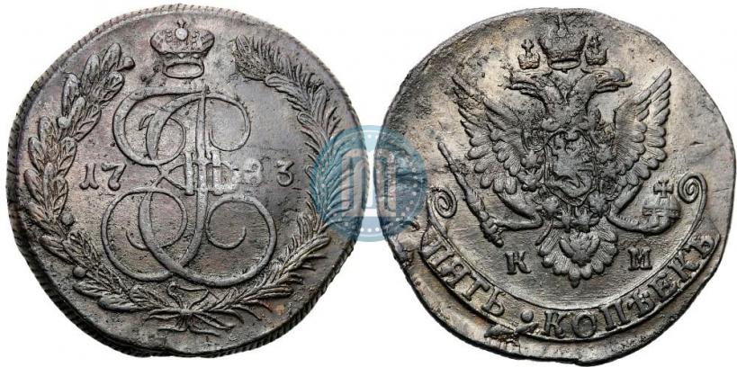 Picture 5 kopecks 1783 year ЕМ 