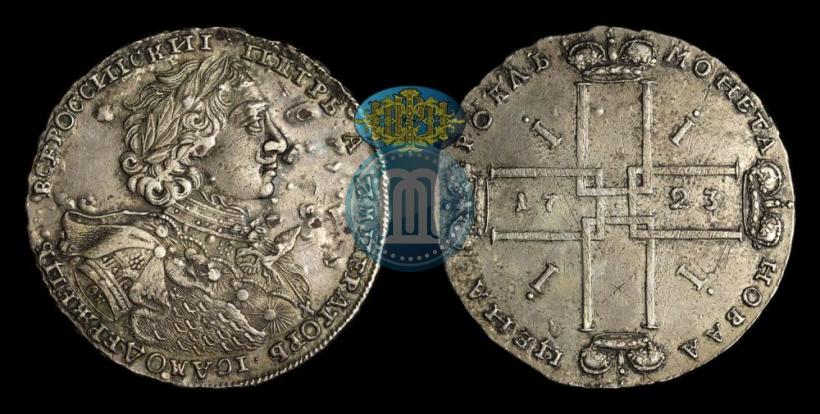 Picture 1 rouble 1723 year OK "Portrait with ermine mantle"