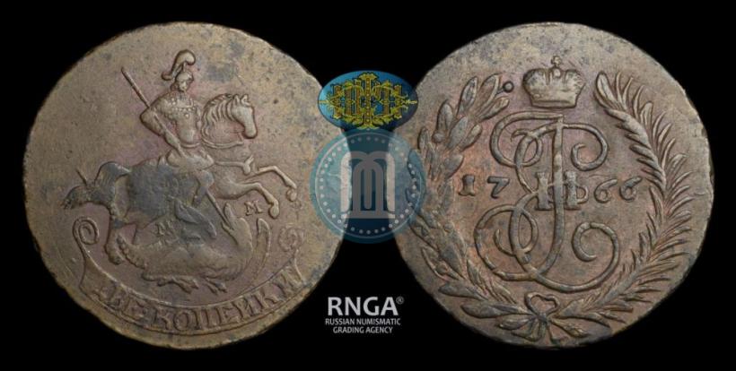 Фото 2 копейки 1766 года ММ 