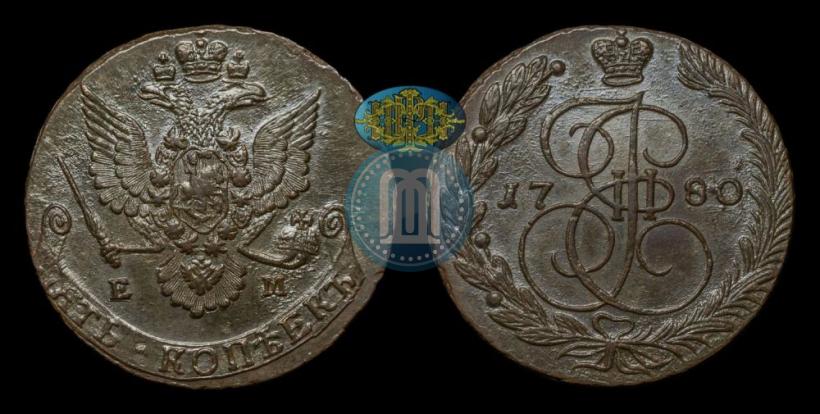 Picture 5 kopecks 1780 year ЕМ 
