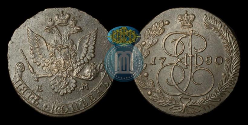 Picture 5 kopecks 1780 year ЕМ 
