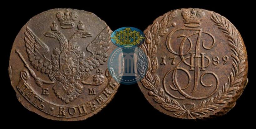 Фото 5 копеек 1789 года ЕМ 