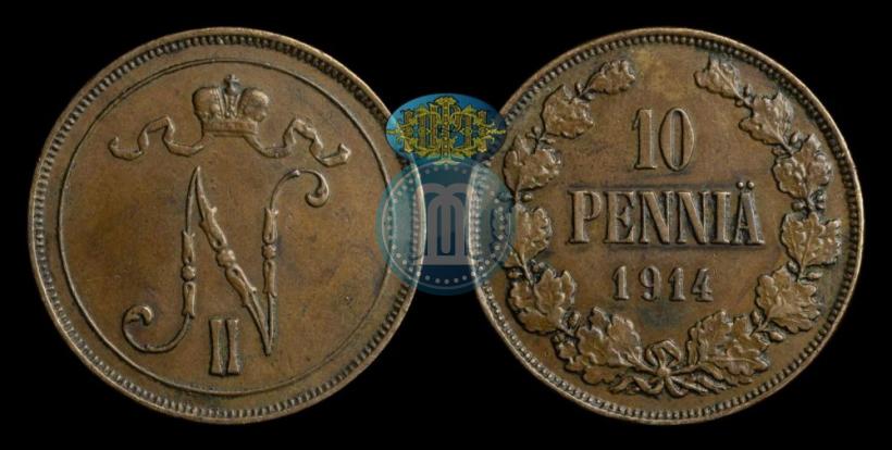Фото 10 пенни 1914 года  