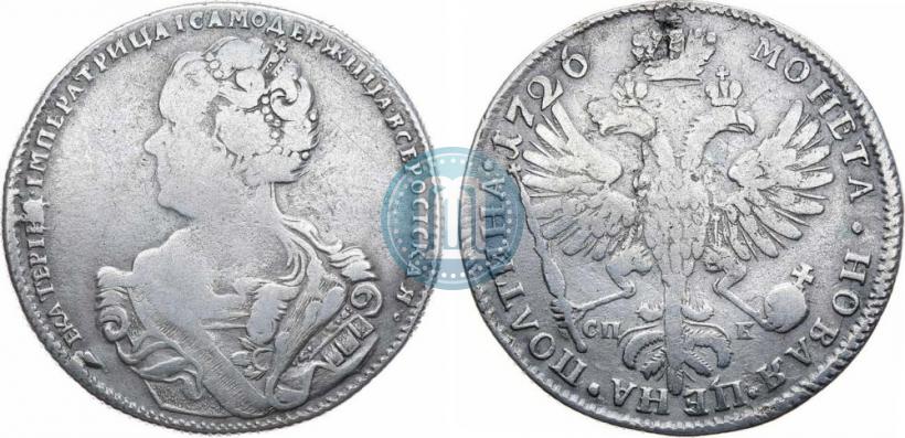 Picture Poltina 1726 year СПБ "Petersburg type, portrait turned to the left"