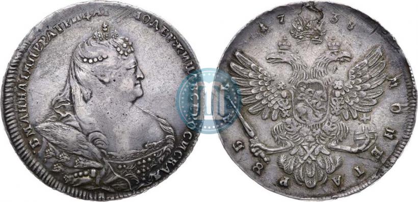 Фото 1 рубль 1738 года  "Московский тип"
