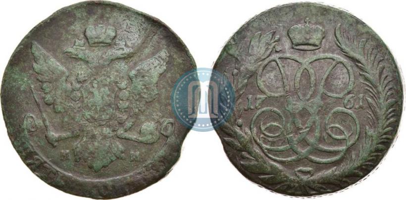 Фото 5 копеек 1761 года ММ 