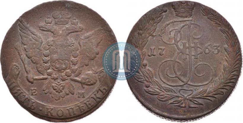 Picture 5 kopecks 1763 year ЕМ 