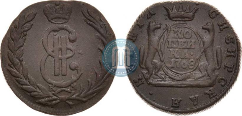 Фото 1 копейка 1768 года КМ 