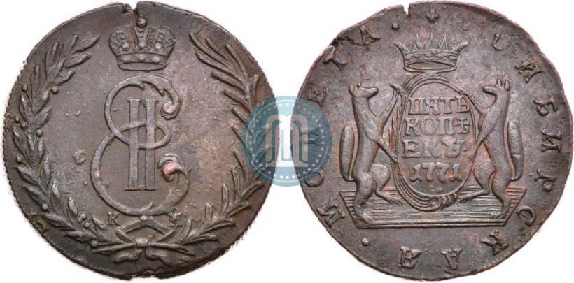 Picture 5 kopecks 1771 year КМ 