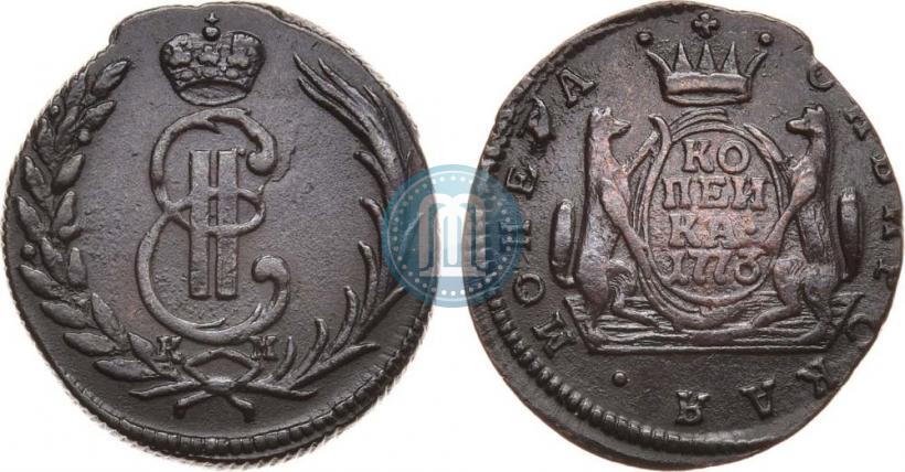 Фото 1 копейка 1773 года КМ 