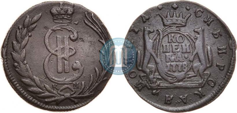 Фото 1 копейка 1778 года КМ 