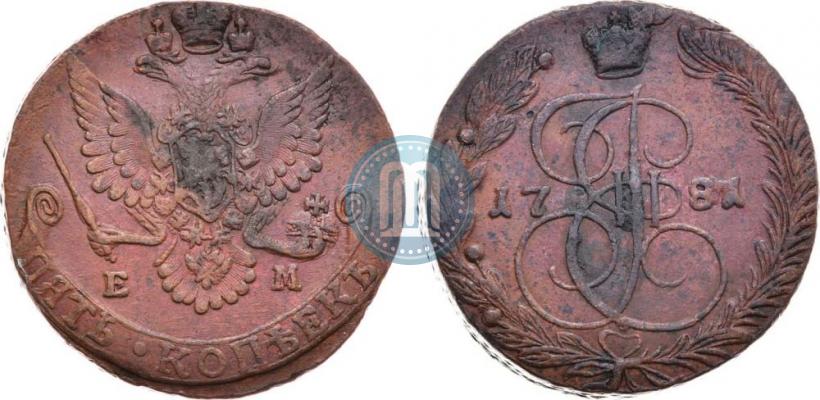 Picture 5 kopecks 1781 year ЕМ 