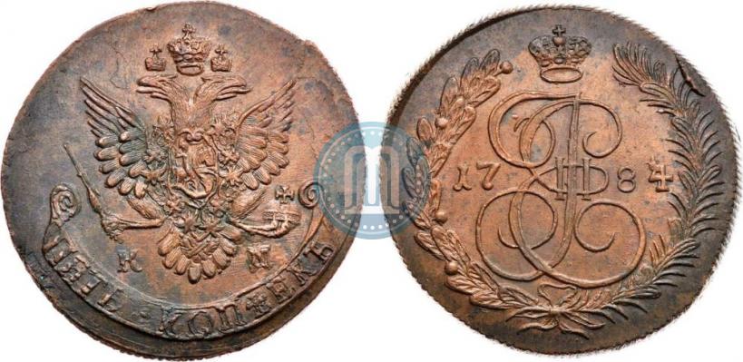 Picture 5 kopecks 1784 year КМ 