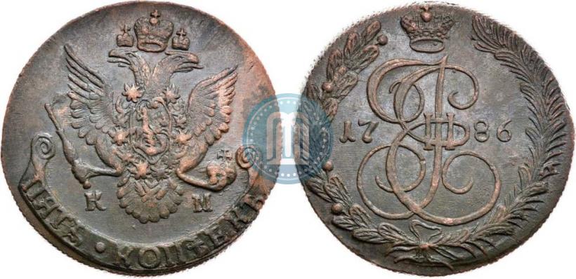 Picture 5 kopecks 1786 year КМ 