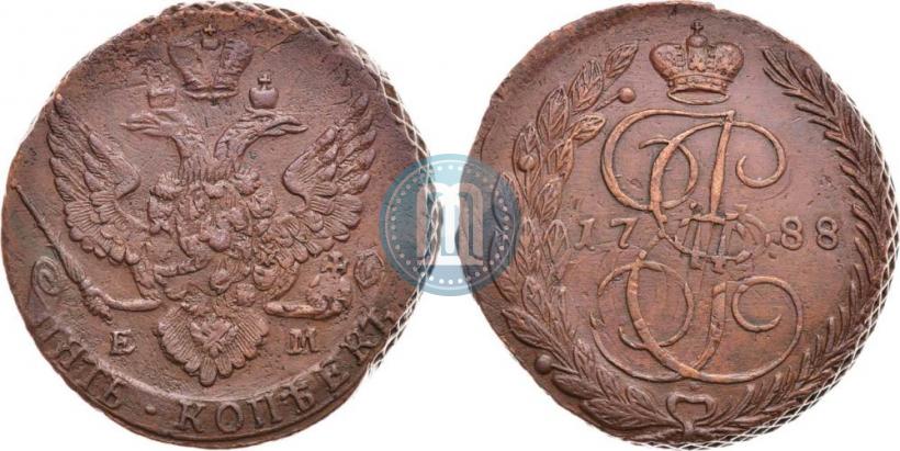 Фото 5 копеек 1788 года ЕМ 