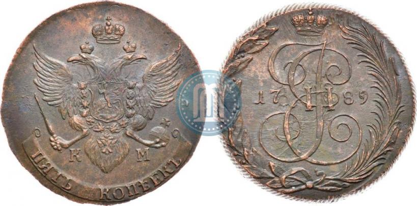 Фото 5 копеек 1789 года КМ 
