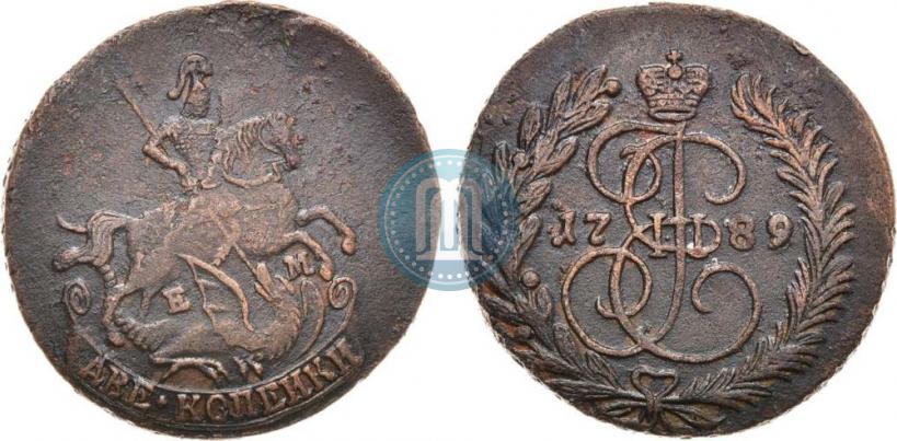 Picture 2 kopecks 1789 year ЕМ 