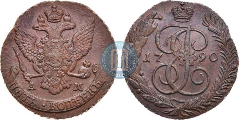 Picture 5 kopecks 1790 year АМ 