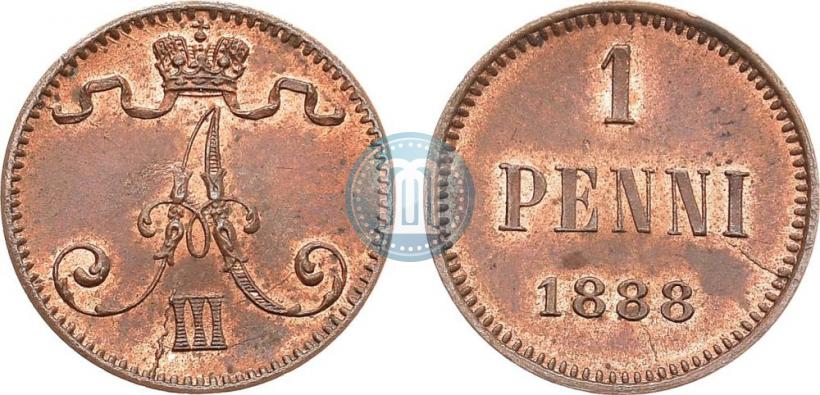 Фото 1 пенни 1888 года  