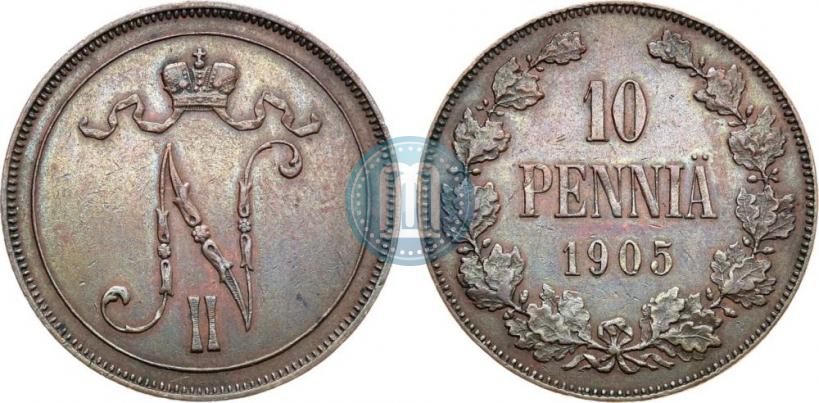 Picture 10 pennia 1905 year  